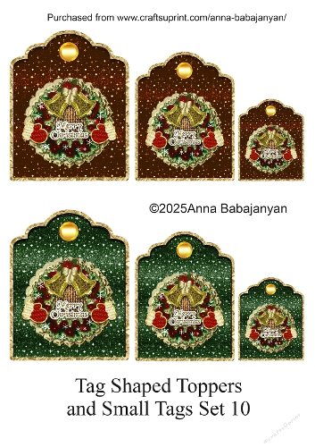 Tag Shaped Toppers and Small Tags Set 10