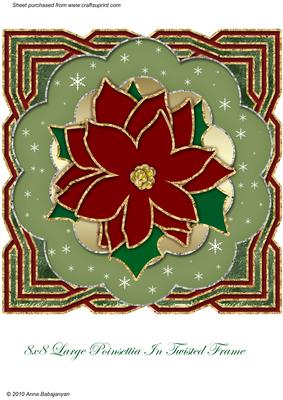 8x8 Large Poinsettia in Twisted Frame