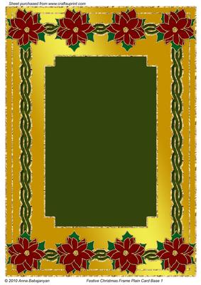 Festive Christmas Frame Plain Card Base 1