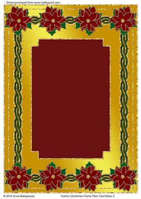 Festive Christmas Frame Plain Card Base 3
