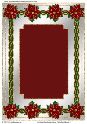 Festive Christmas Frame Plain Card Base 4
