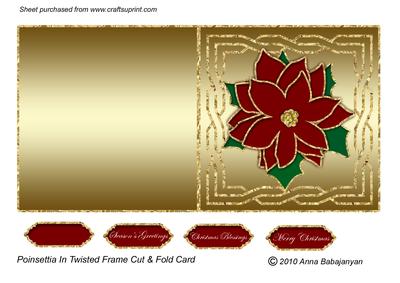 Poinsettia in Twisted Frame Cut & Fold Card