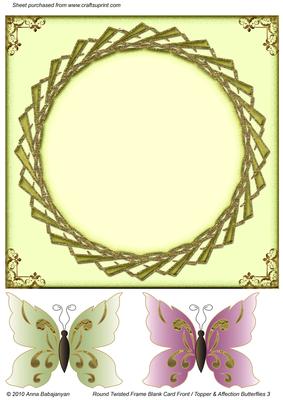Round Twisted Frame Blank Card Front/ Topper & "affection" B