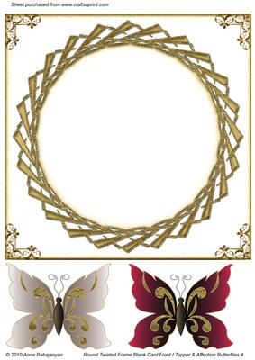 Round Twisted Frame Blank Card Front/ Topper & "affection" B
