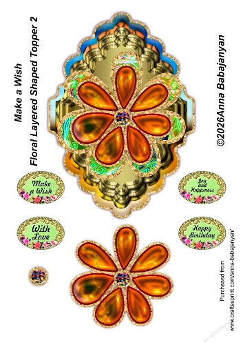 Make a Wish Floral Layered Shaped Topper 2