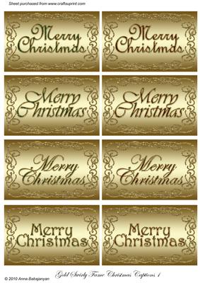 Gold Swirly Frame Christmas Captions 1