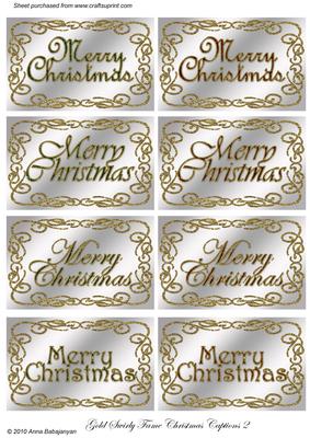 Gold Swirly Frame Christmas Captions 2 (silver)
