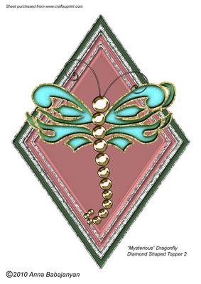 Mysterious Dragonfly Diamond Shaped Topper 2