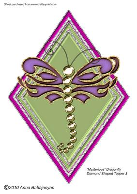 Mysterious Dragonfly Diamond Shaped Topper 3