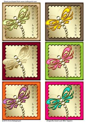 Dragonfly Good Luck Mini Toppers