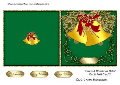Swirls & Christmas Bells Cut & Fold Card 2