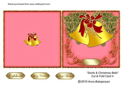 Swirls & Christmas Bells Cut & Fold Card 4