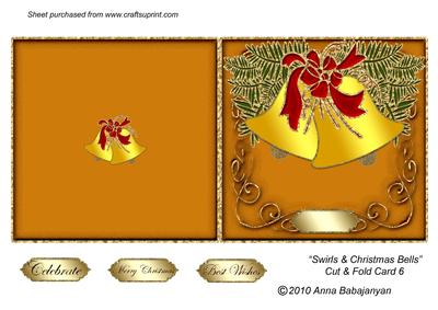 Swirls & Christmas Bells Cut & Fold Card 6