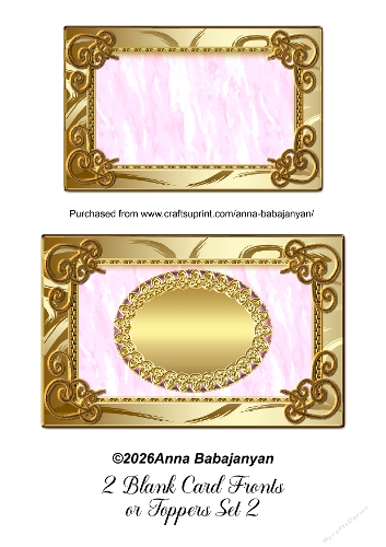 2 Blank Card Fronts or Toppers Set 2