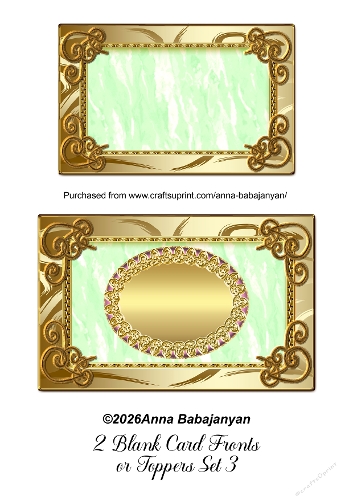 2 Blank Card Fronts or Toppers Set 3