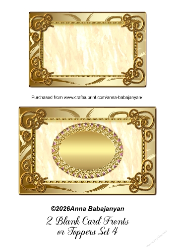 2 Blank Card Fronts or Toppers Set 4
