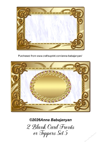 2 Blank Card Fronts or Toppers Set 5