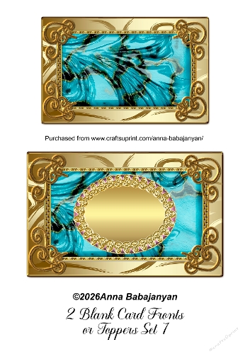 2 Blank Card Fronts or Toppers Set 7