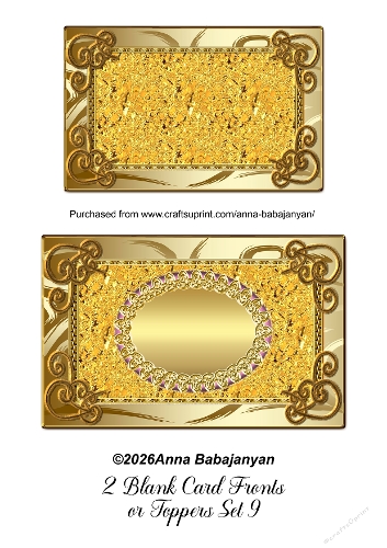 2 Blank Card Fronts or Toppers Set 9