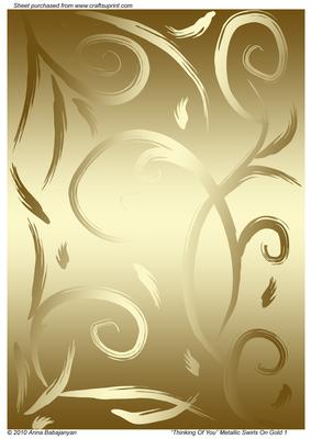 Thinking of You Metallic Swirls on Gold 1
