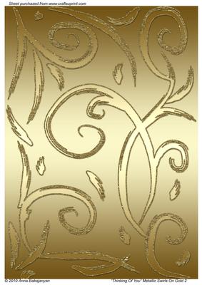 Thinking of You Metallic Swirls on Gold 2