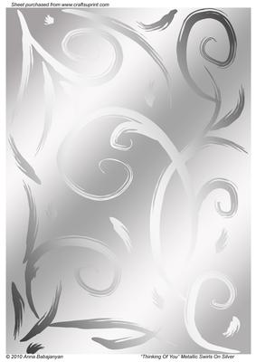 Thinking of You Metallic Swirls on Silver