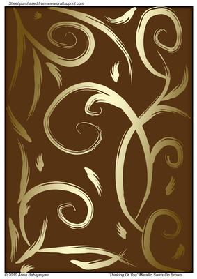Thinking of You Metallic Swirls on Brown