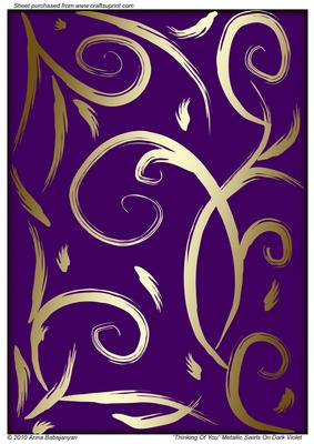 Thinking of You Metallic Swirls on Dark Violet