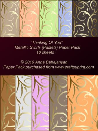 Thinking of You Metallic Swirls (pastels) Paper Pack