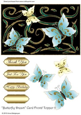 Butterfly Dream Card Front / Topper 5