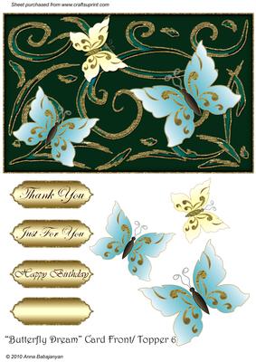 Butterfly Dream Card Front / Topper 6
