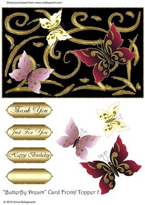 Butterfly Dream Card Front / Topper 7