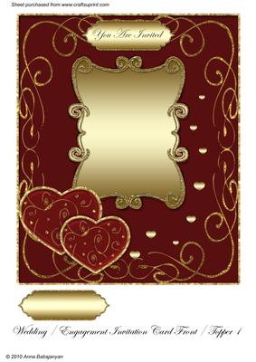 Wedding / Engagement Invitation Card Front / Topper 1