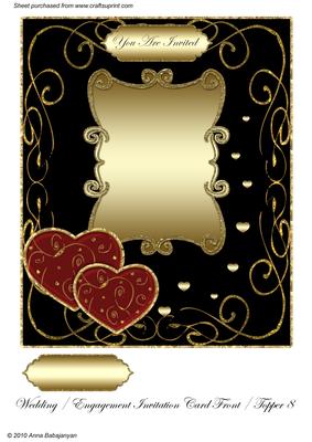 Wedding / Engagement Invitation Card Front / Topper 8