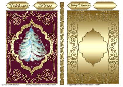 Magic Christmas Card Front/ Topper & Insert 1