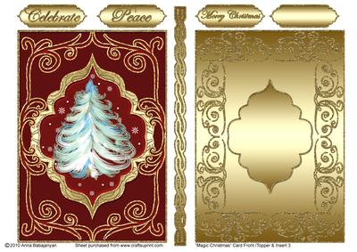 Magic Christmas Card Front/ Topper & Insert 3