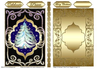 Magic Christmas Card Front/ Topper & Insert 10