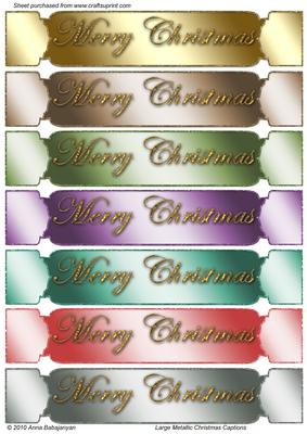 Large Metallic Christmas Captions