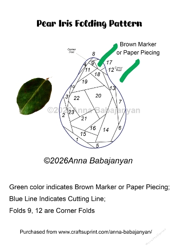 Pear Iris Folding Pattern