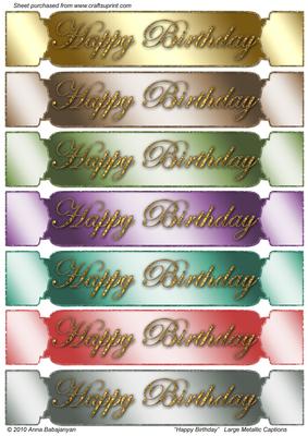 Happy Birthday Large Metallic Captions