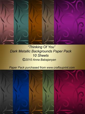 Thinking of You Dark Metallic Backgrounds Paper Pack
