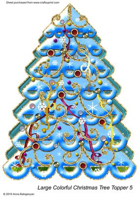 Large Colorful Christmas Tree Topper 5