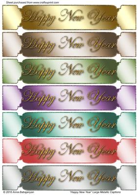 Happy New Year Large Metallic Captions