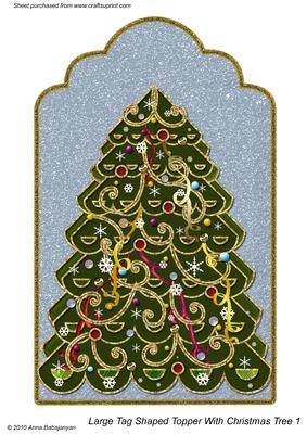 Large Tag Shaped Topper with Christmas Tree 1