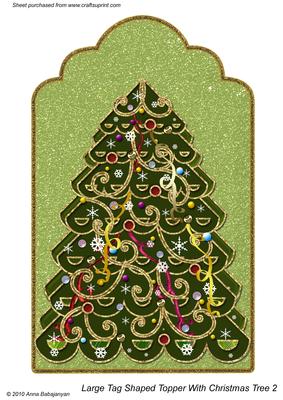 Large Tag Shaped Topper with Christmas Tree 2