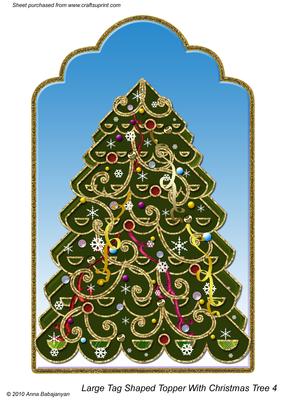 Large Tag Shaped Topper with Christmas Tree 4