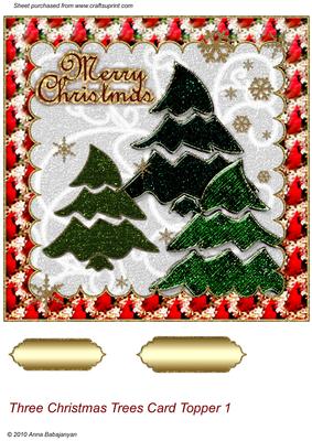 Three Christmas Trees Card Topper 1