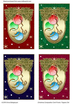 Christmas Composition Card Fronts/ Toppers Set