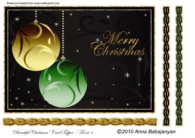 Beautiful Christmas Card Topper / Front 1