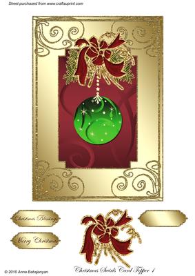 Christmas Swirls Card Topper 1